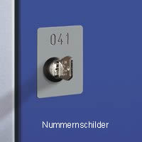 Optional Nummerschild am Schloss aus Kunststoff