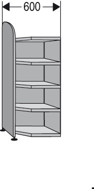 Eckregal ,,Broregal DAM,, 600x600mm