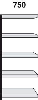 Magazinregale Modell ST Regalfeld 750 breit