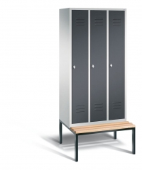 Spind mit Sitzbank 3 Abteile
