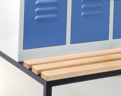 Spind mit Sitzbank 4 Abteile