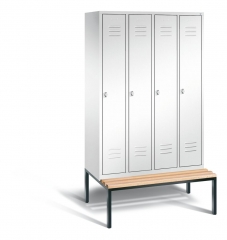 Spind mit Sitzbank 4 Abteile